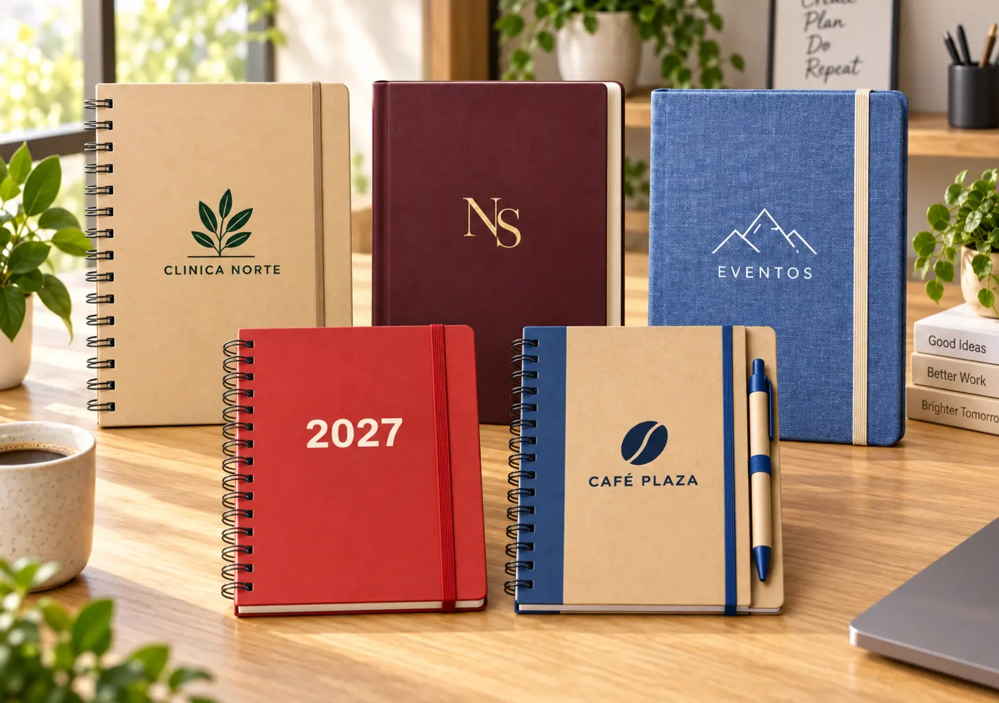 Selección de libretas personalizadas en un escritorio