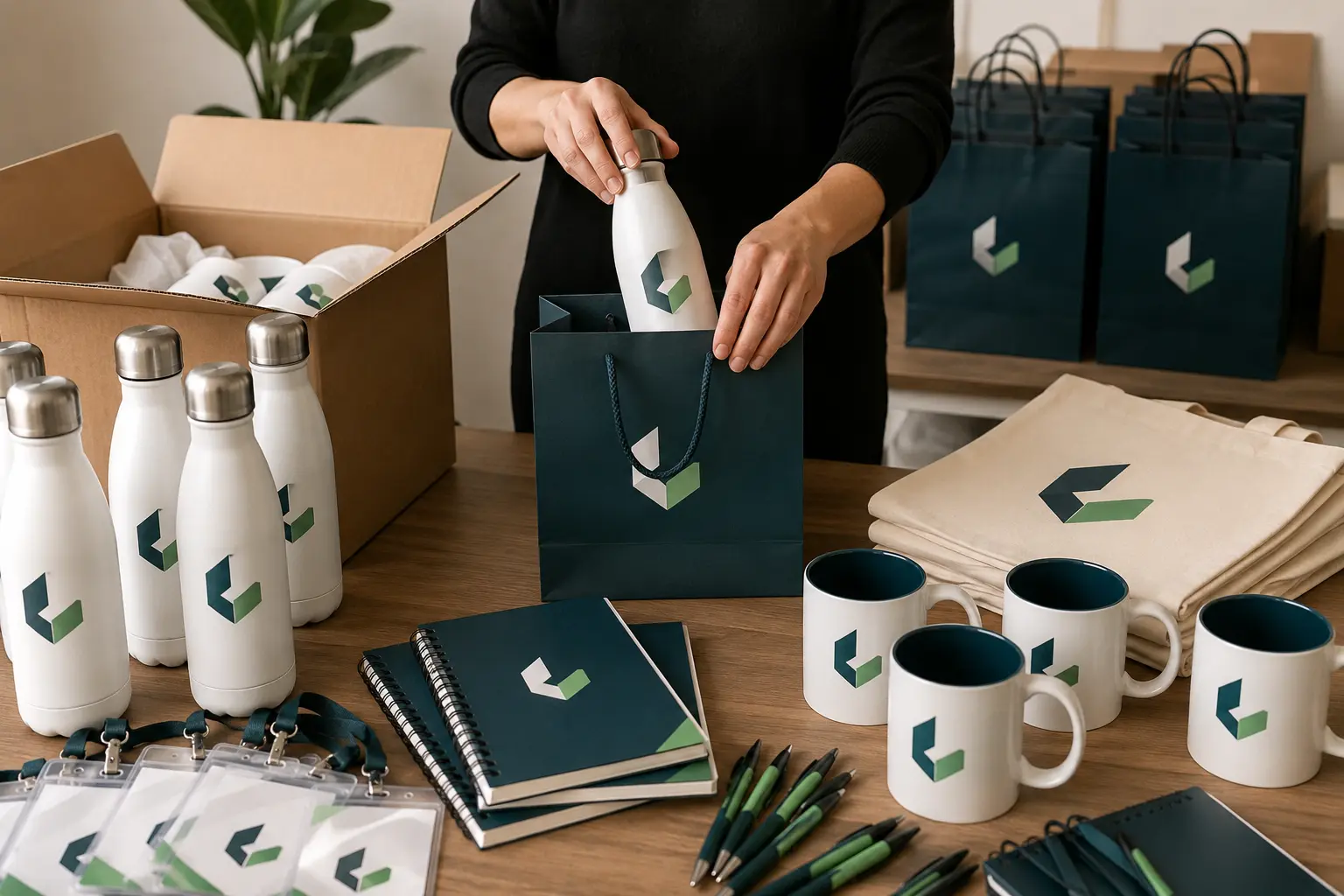 Pedido corporativo de merchandising personalizado