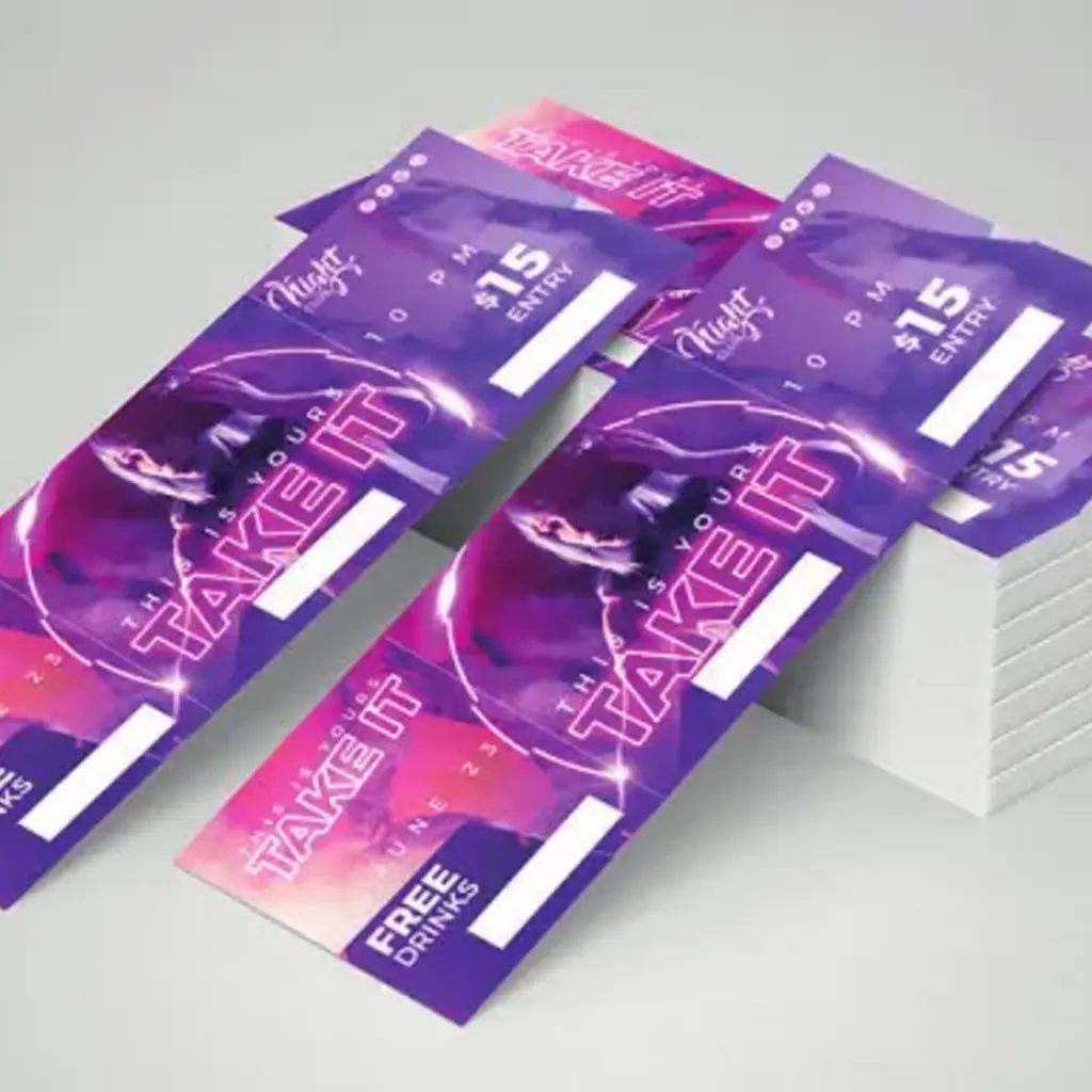 Entradas y rifas numeradas con talón desprendible