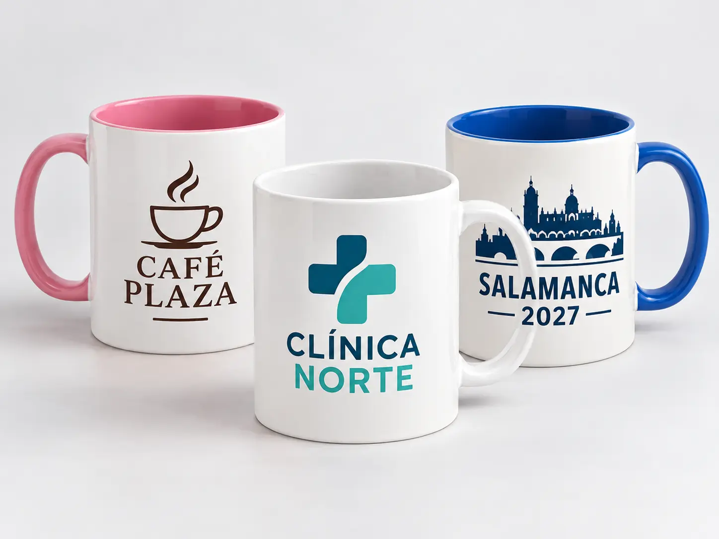 Tazas personalizadas para empresas y eventos con interior blanco o de color